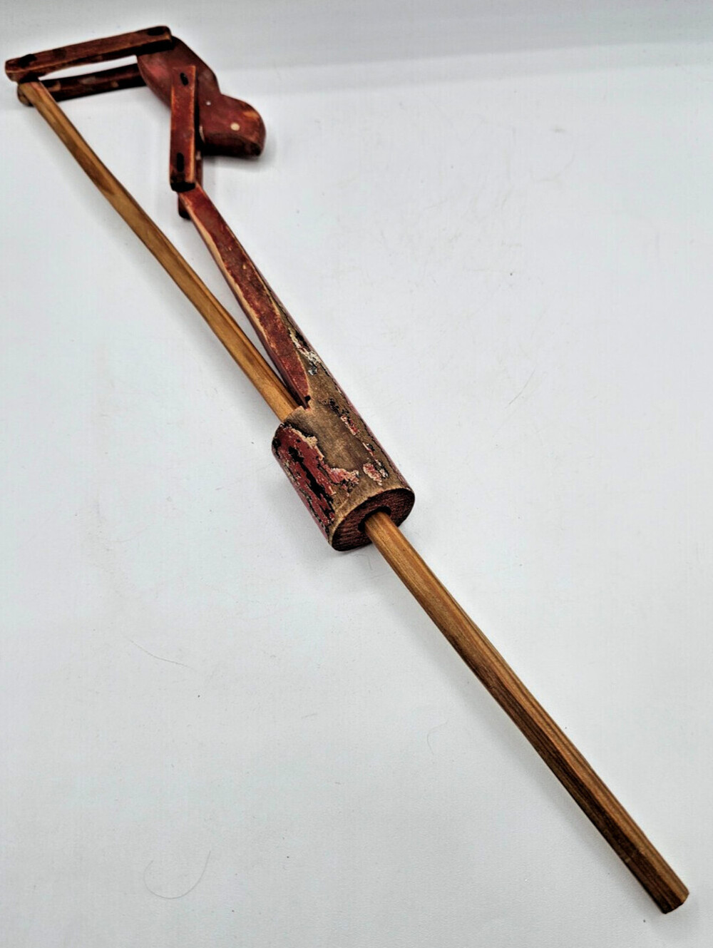 Antique Hand Carved Wooden Acrobat Figure Hinged Toy Primitive